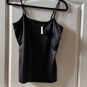 NWT - White House Black Market Metallic Black Camisole, size M